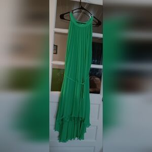 New York & Company Vibrant Green High Low Dress